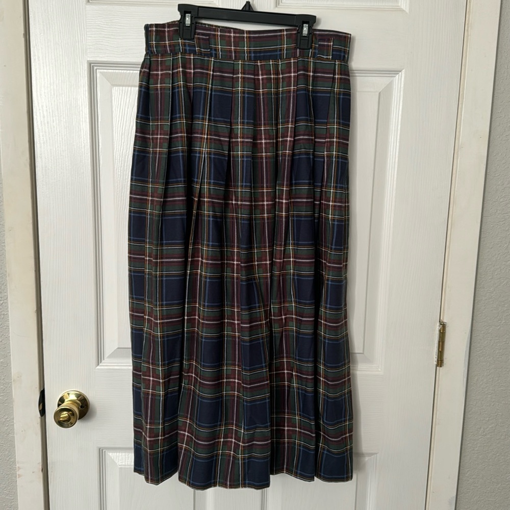 Kathy Lee Vintage Long Plaid Skirt Size 14